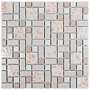 University Pink 11-3/4" x 11-3/4" Porcelain Mosaic Tile - 10 Tiles Per Case - 9.8 Sq. Ft.