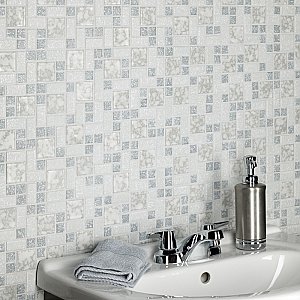 University Light Grey 11-3/4" x 11-3/4" Porcelain Mosaic Tile - 10 Tiles Per Case - 9.8 Sq. Ft.