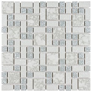 University Light Grey 11-3/4" x 11-3/4" Porcelain Mosaic Tile - 10 Tiles Per Case - 9.8 Sq. Ft.