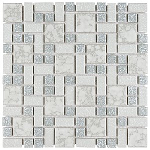 University Light Grey 11-3/4" x 11-3/4" Porcelain Mosaic Tile - 10 Tiles Per Case - 9.8 Sq. Ft.