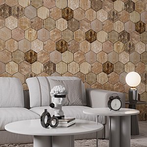 Brickyard Hex Beige 8-1/2" x  9-7/8" Porcelain Floor & Wall Tile - 29 Tiles Per Case - 13.05 Sq. Ft.