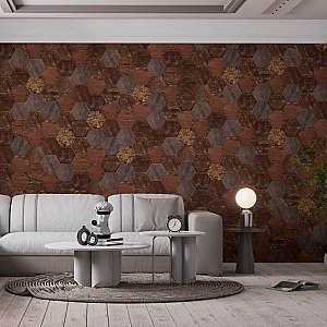 Brickyard Hex Red 8-1/2" x  9-7/8" Porcelain Floor & Wall Tile - 29 Tiles Per Case - 13.05 Sq. Ft.