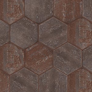 Brickyard Hex Red 8-1/2" x  9-7/8" Porcelain Floor & Wall Tile - 29 Tiles Per Case - 13.05 Sq. Ft.