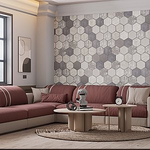 Brickyard Hex White 8-1/2" x  9-7/8" Porcelain Floor & Wall Tile - 29 Tiles Per Case - 13.05 Sq. Ft.