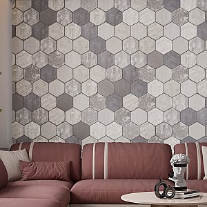 Brickyard Hex White 8-1/2" x  9-7/8" Porcelain Floor & Wall Tile - 29 Tiles Per Case - 13.05 Sq. Ft.