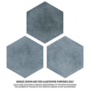 Matter Hex Blue 7-7/8"x9" Porcelain F/W Tile - Per Case of 10 - 3.80 Sq. Ft