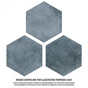 Matter Hex Blue 7-7/8"x9" Porcelain F/W Tile - Per Case of 10 - 3.80 Sq. Ft