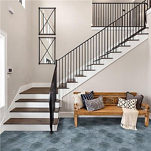 Matter Hex Blue 7-7/8"x9" Porcelain F/W Tile - Per Case of 10 - 3.80 Sq. Ft