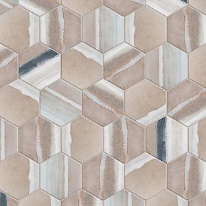 Matter Canvas Hex Taupe Blue 7-7/8" x 9" Porcelain Floor & Wall Tile - Per Case of 10 - 3.80 Sq. Ft.