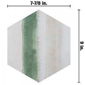 Matter Canvas Hex Bone Green 7-7/8" x 9" Porcelain Floor & Wall Tile - Per Case of 10 - 3.80 Sq. Ft.