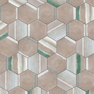 Matter Canvas Hex Taupe Green 7-7/8" x 9" Porcelain Floor & Wall Tile - Per Case of 10 - 3.80 Sq. Ft.
