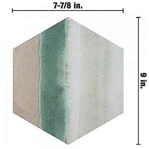 Matter Canvas Hex Taupe Green 7-7/8" x 9" Porcelain Floor & Wall Tile - Per Case of 10 - 3.80 Sq. Ft.