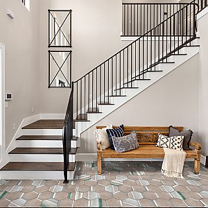 Matter Canvas Hex Taupe Green 7-7/8" x 9" Porcelain Floor & Wall Tile - Per Case of 10 - 3.80 Sq. Ft.