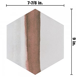 Matter Canvas Hex Bone Red 7-7/8" x 9" Porcelain Floor & Wall Tile - Per Case of 10 - 3.80 Sq. Ft.