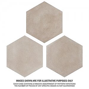 Matter Hex Taupe 7-7/8"x9" Porcelain F/W Tile - Per Case of 10 - 3.80 Sq. Ft