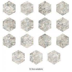 Tivoli Hex Tapestry 5-1/2" x 6-1/4" Porcelain Floor and Wall Tile - 26 Tiles Per Case - 4.94 Square Feet