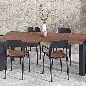 Tivoli Hex Tapestry 5-1/2" x 6-1/4" Porcelain Floor and Wall Tile - 26 Tiles Per Case - 4.94 Square Feet