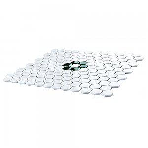 Metro Ion 1" Hex Emerald Single Flower With Gloss White 10-1/4" x 11-7/8" Floor & Wall Tile - 10 Tiles Per Case - 8.6 Sq. Ft.