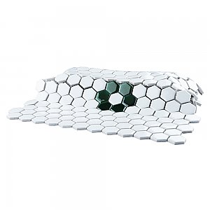Metro Ion 1" Hex Emerald Single Flower With Gloss White 10-1/4" x 11-7/8" Floor & Wall Tile - 10 Tiles Per Case - 8.6 Sq. Ft.