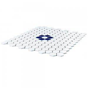 Metro Ion 1" Hex Sapphire Flower With Glossy White 10-1/4" x 11-7/8" Porcelain Mosaic Floor & Wall Tile