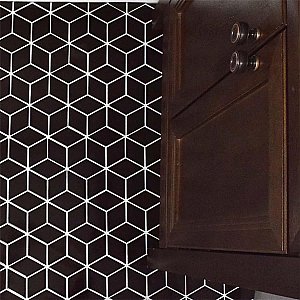 Metro Rhombus Glossy Black Porcelain Mosaic - Sold Per Case of 10 - 9.04 Square Feet