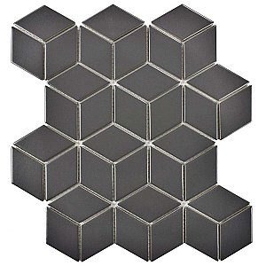 Metro Rhombus Matte Gray Porcelain Mosaic Tile - Sold Per Case of 10 - 9.14 Square Feet