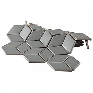 Metro Rhombus Matte Light Grey 10-1/2" x 12-1/8" Porcelain Mosaic Tile - Sold Per Case of 10 - 9.04 Square Feet