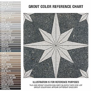 Compass Star Lava Stone 8" x 8" Porcelain Tile - Per Case of 25 Tile - 11.50 Sq. Ft. Per Case
