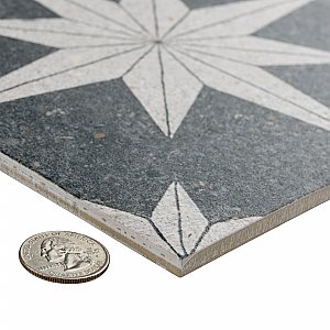Compass Star Lava Stone 8" x 8" Porcelain Tile - Per Case of 25 Tile - 11.50 Sq. Ft. Per Case