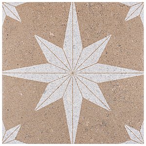Compass Star Sand Stone 8" x 8" Porcelain Tile - Per Case of 25 Tile - 11.50 Sq. Ft. Per Case