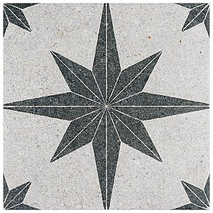 Compass Star White Stone 8" x 8" Porcelain Tile - Per Case of 25 Tile - 11.50 Sq. Ft. Per Case