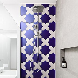 Argile Cross Bianco 7" x 7" Porcelain Floor and Wall Tile - 1 Tiles Per Case - 0.3 Square Feet