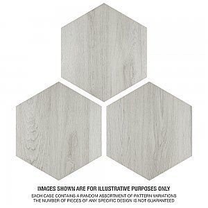 Natura Hex White 14-1/8" x 16-1/4" Porcelain Floor & Wall Tile -9 Tiles Per Case - 11.07 Sq. Ft.