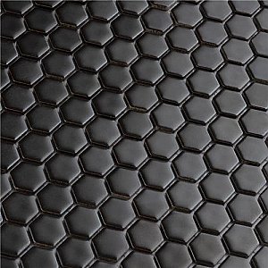 Colmena Matte Gunmetal Hex 11-1/2" x 11-5/8" Tile - Black - Per Case of 5 Sheets - 4.75 Square Feet