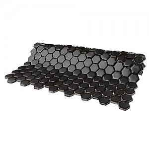 Colmena Matte Gunmetal Hex 11-1/2" x 11-5/8" Tile - Black - Per Case of 5 Sheets - 4.75 Square Feet