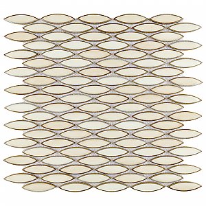 Pescado Glossy Crema 12"x 12-1/2" Porcelain Tile - Per Sheet - 1.06 Sq. Ft.