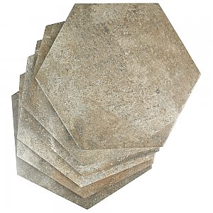 Boston Ferro Hex Crema 14-1/8" x 16-1/4" Porcelain Tile - Sold Per Case of 9 - 11.05 Square Feet