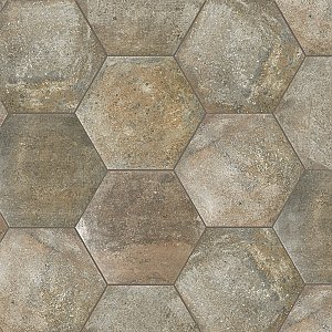 Boston Ferro Hex Crema 14-1/8" x 16-1/4" Porcelain Tile - Sold Per Case of 9 - 11.05 Square Feet