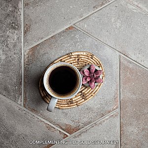 D'Anticatto Hex Grigio 11" x 12-5/8" Porcelain Tile - Per Case of 15 - 11.22 Square Feet
