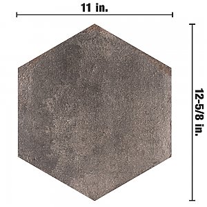 D'Anticatto Hex Notte 11" x 12-5/8" Porcelain Tile - Per Case of 15 - 11.22 Square Feet