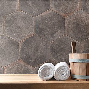 D'Anticatto Hex Notte 11" x 12-5/8" Porcelain Tile - Per Case of 15 - 11.22 Square Feet