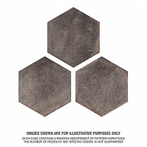 D'Anticatto Hex Notte 11" x 12-5/8" Porcelain Tile - Per Case of 15 - 11.22 Square Feet