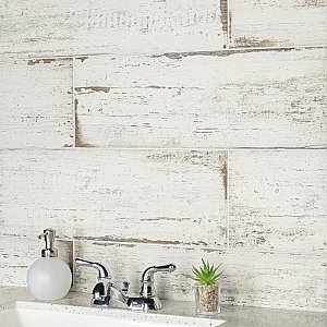 Retro Blanc 8-1/4" x 23-1/2" Porcelain Floor & Wall Tile - 8 Tiles Per Case - 11.12 Sq. Ft.