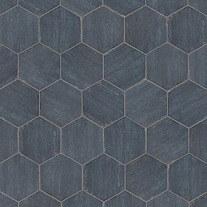 Retro Mini Hex Blue 7" x 8" Porcelain Floor & Wall Tile - Sold Per Case of 36 - 11.16 Sq. Ft.