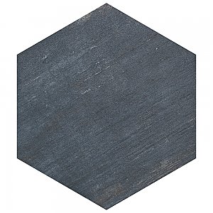 Retro Mini Hex Blue 7" x 8" Porcelain Floor & Wall Tile - Sold Per Case of 36 - 11.16 Sq. Ft.