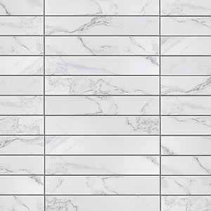 Tinos White 3-1/8" x 17-3/8" Porcelain Floor & Wall Tile - 30 Tiles Per Case - 12.0 Sq. Ft.