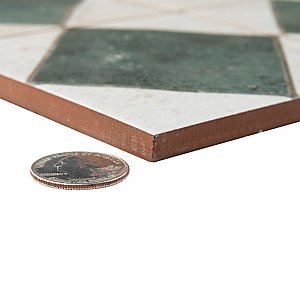 Kings Arles Green 13" x 13" Ceramic Floor and Wall Tile - 10 Tiles Per Case - 12.0 Square Feet