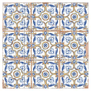 Kings Campania Atrani 13" x 13" Ceramic Floor and Wall Tile - 10 Tiles Per Case - 12.0 Square Feet
