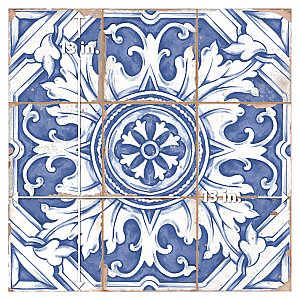 Kings Campania Minori 13" x 13" Ceramic Floor and Wall Tile - 10 Tiles Per Case - 12.0 Square Feet