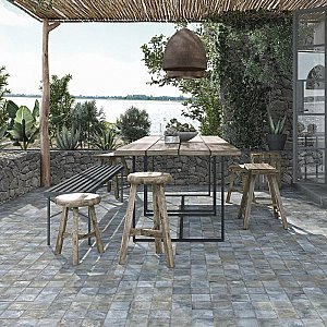 Kings Etna Blue 13-1/8" x 13-1/8" Ceramic Floor & Wall Tile - 10 Tiles Per Case - 12.2 Sq. Ft.